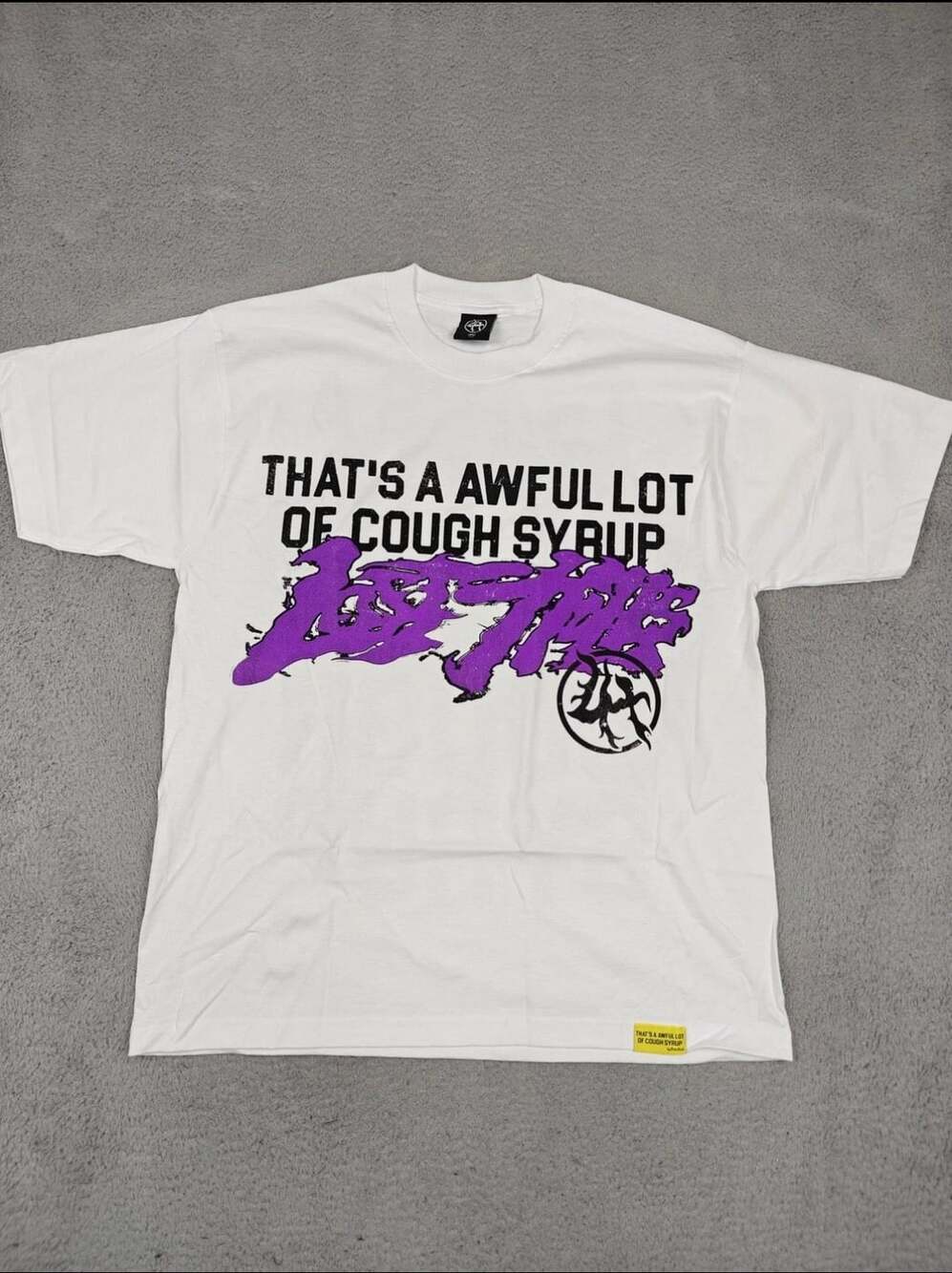 Lost Hills x ALOCS That's A Awful Lot Of Cough Syrup Tee White